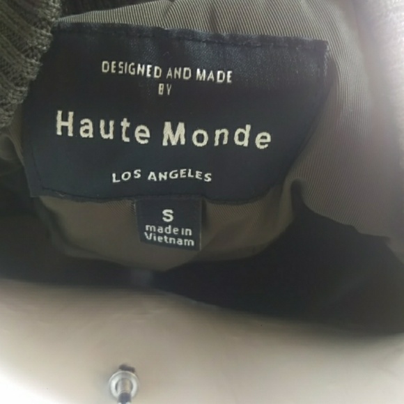 Haute monde bomber green puffy zippered jacket - Picture 8 of 8